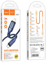 Cable HOCO X59 - Type-c To Lightning (Ip) - Bleu