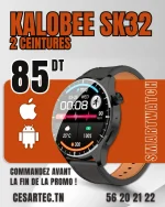 Smartwatch Kalobee SK32 AMOLED – Noir + 2 Bracelets Offerts