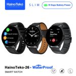 Montre connectée Haino Teko -26 avec écran AMOLED et 3 bracelets inclus (Acier, Cuir, Silicone) - Disponible sur CesarTec.tn