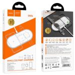 Station de charge rapide sans fil 3 en 1 Hoco CW24 blanc pour iPhone, Apple Watch et AirPods