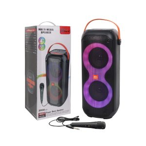 Haut-parleur portable SING-E ZQS4277 avec double 4 pouces et lumières RGB en Tunisie.