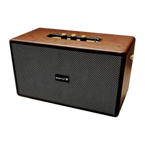 Haut-parleur sans fil Iconix Delta 01 design rétro marron au meilleur prix en Tunisie.