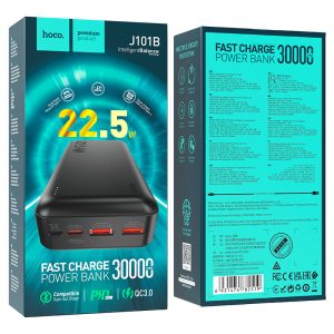 Power Bank Hoco J101B Astute 30000mAh noir original au meilleur prix en Tunisie chez Cesartec.