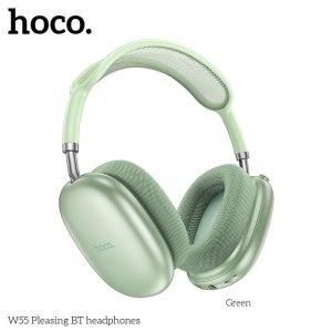 Commandes de gestion du volume et des pistes sur le casque Hoco W55.