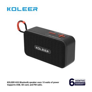 Haut-parleur bluetooth portable Koleer H33 noir puissant