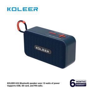 Haut-parleur bluetooth portable Koleer H33 bleu puissant